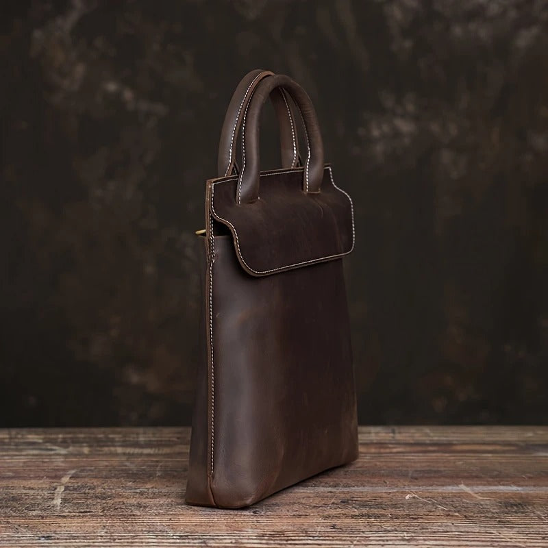 Unisex Vintage Office Leather Laptop Bag