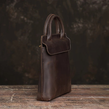 Unisex Vintage Office Leather Laptop Bag