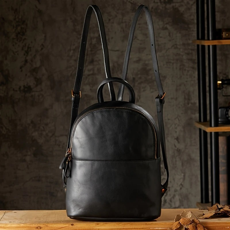 Premium  Chestnut Leather Work Backpack For Womens