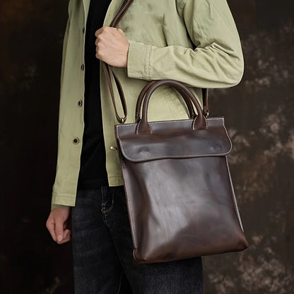 Unisex Vintage Office Leather Laptop Bag