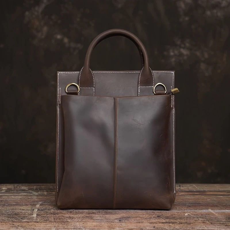 Unisex Vintage Office Leather Laptop Bag