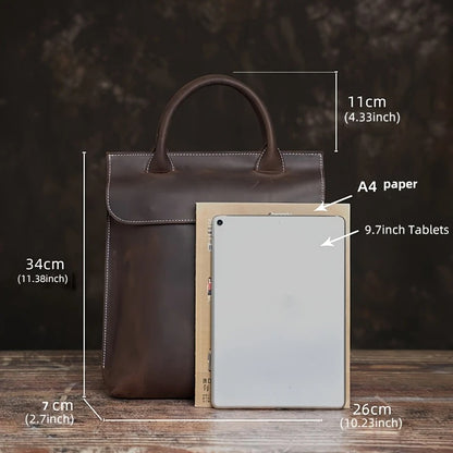 Unisex Vintage Office Leather Laptop Bag