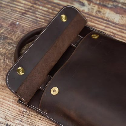 Unisex Vintage Office Leather Laptop Bag
