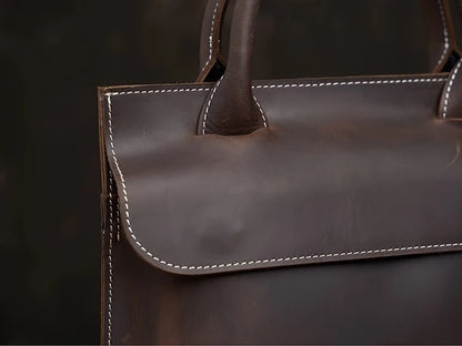 Unisex Vintage Office Leather Laptop Bag