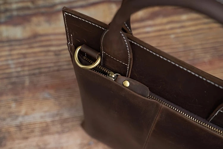 Unisex Vintage Office Leather Laptop Bag