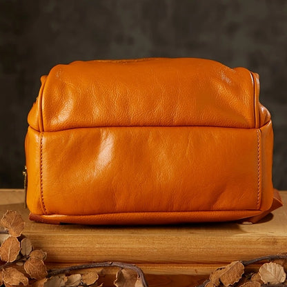 Black  Leather Mini Backpack For Womens