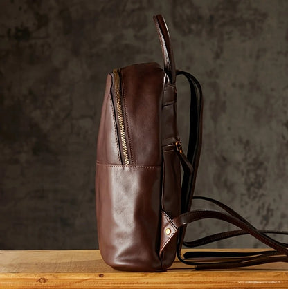 Premium  Chestnut Leather Work Backpack For Womens