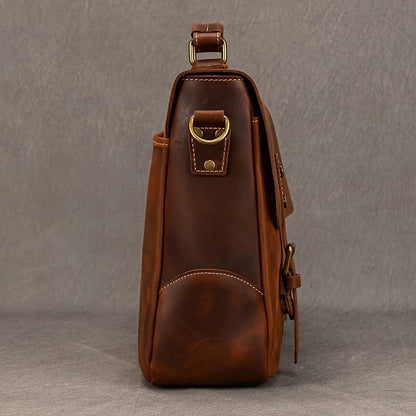 Top Layer Mens Leather Laptop Satchel Bag