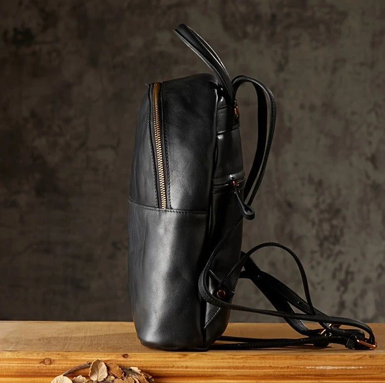 Premium  Chestnut Leather Work Backpack For Womens