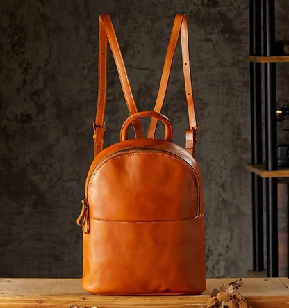 Premium  Chestnut Leather Work Backpack For Womens