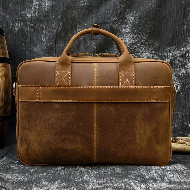 Top Layer Mens Leather Laptop Shoulder Bag