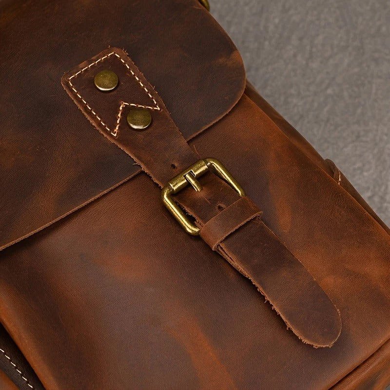Top Layer Mens Leather Laptop Satchel Bag