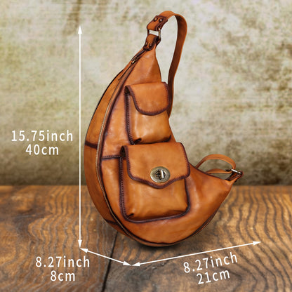 Handcrafted Unisex Leather Sling Bagb - Outdoor Shoulder Bag