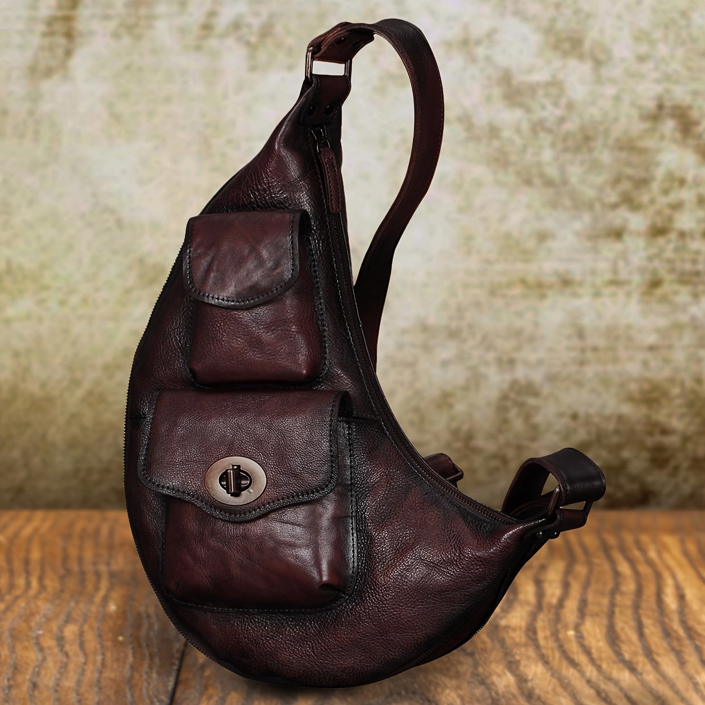 Handcrafted Unisex Leather Sling Bagb - Outdoor Shoulder Bag
