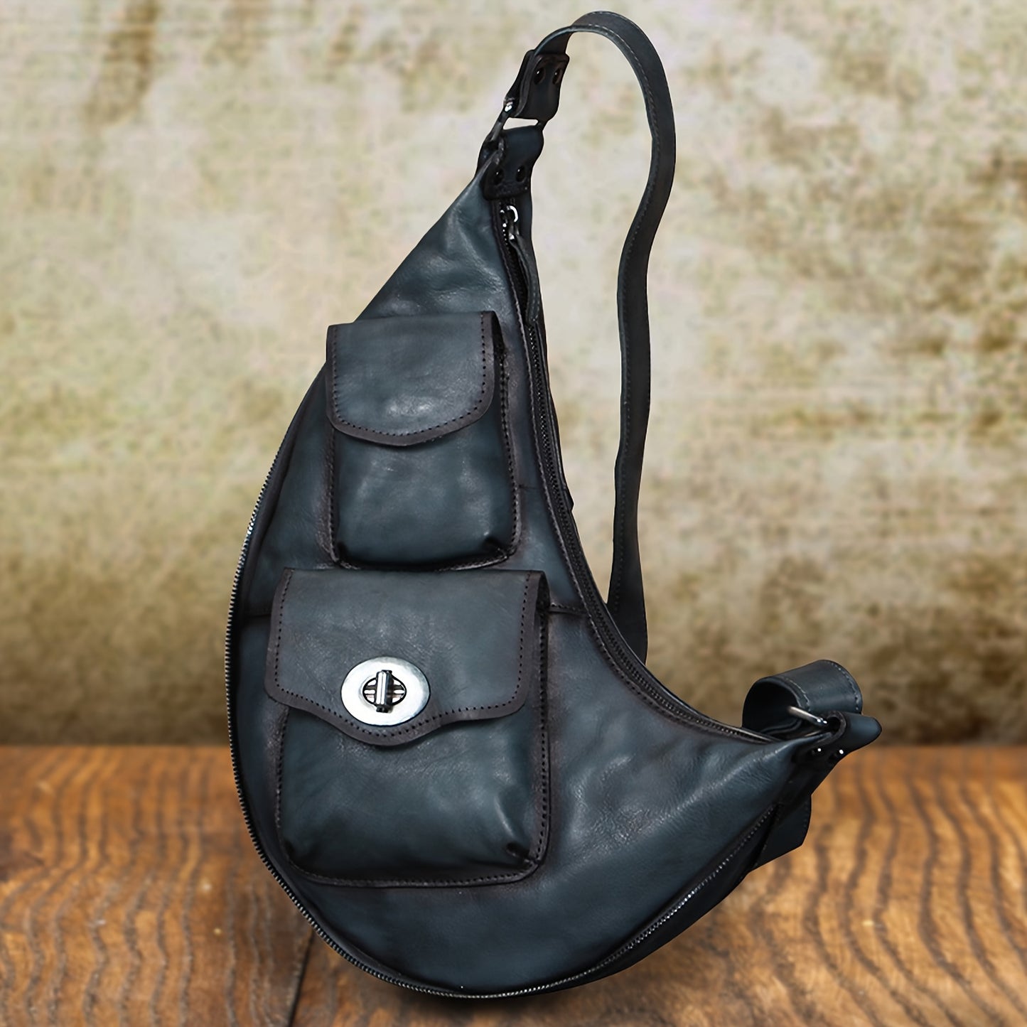 Handcrafted Unisex Leather Sling Bagb - Outdoor Shoulder Bag