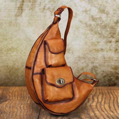 Handcrafted Unisex Leather Sling Bagb - Outdoor Shoulder Bag