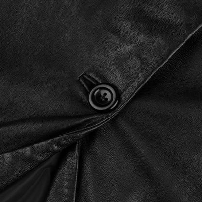 Black Leather Blazer For Mens