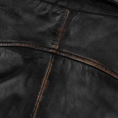 Distressed Brown Leather Jacket For Women