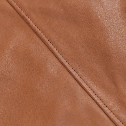 Brown Leather Biker Jacket For Mens