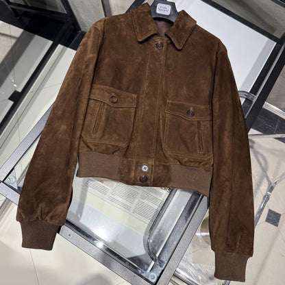 vintage leather bomber jacket womens