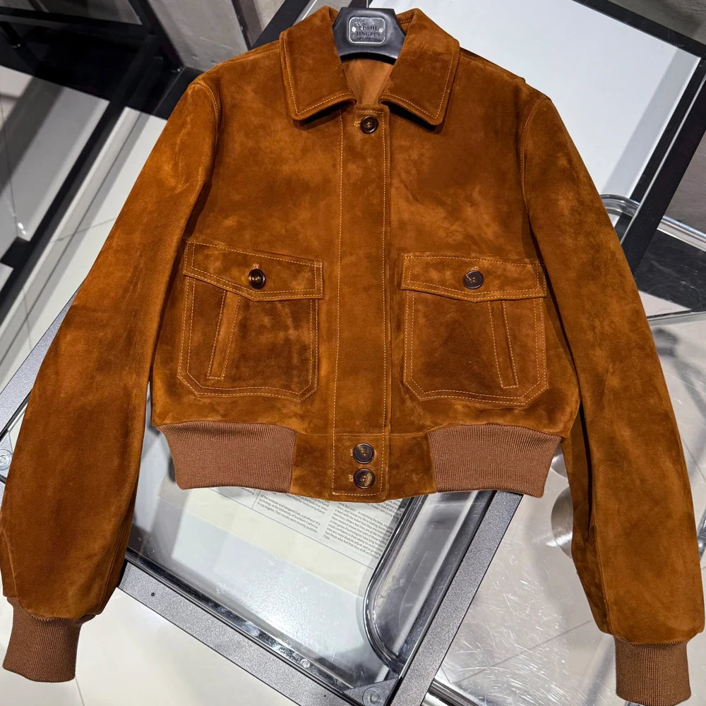 vintage leather bomber jacket womens