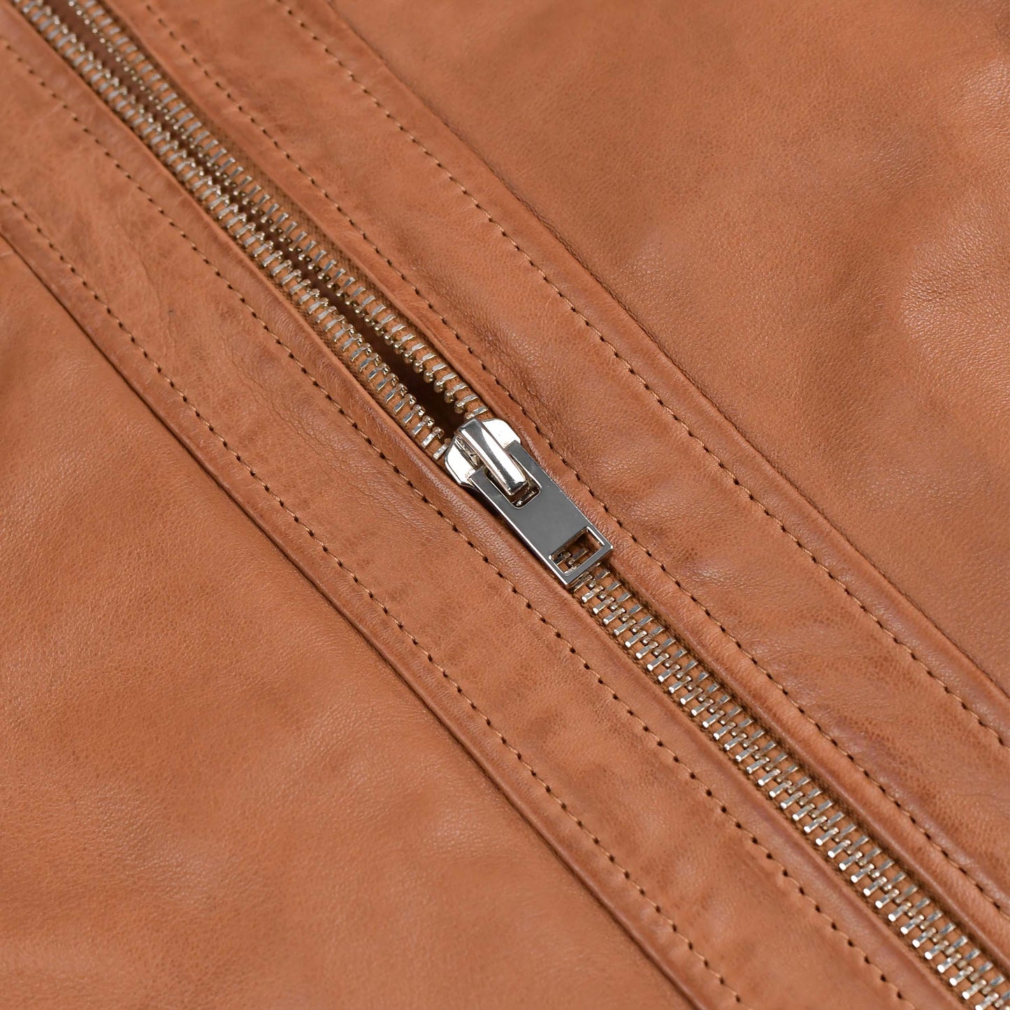 Brown Leather Biker Jacket For Mens