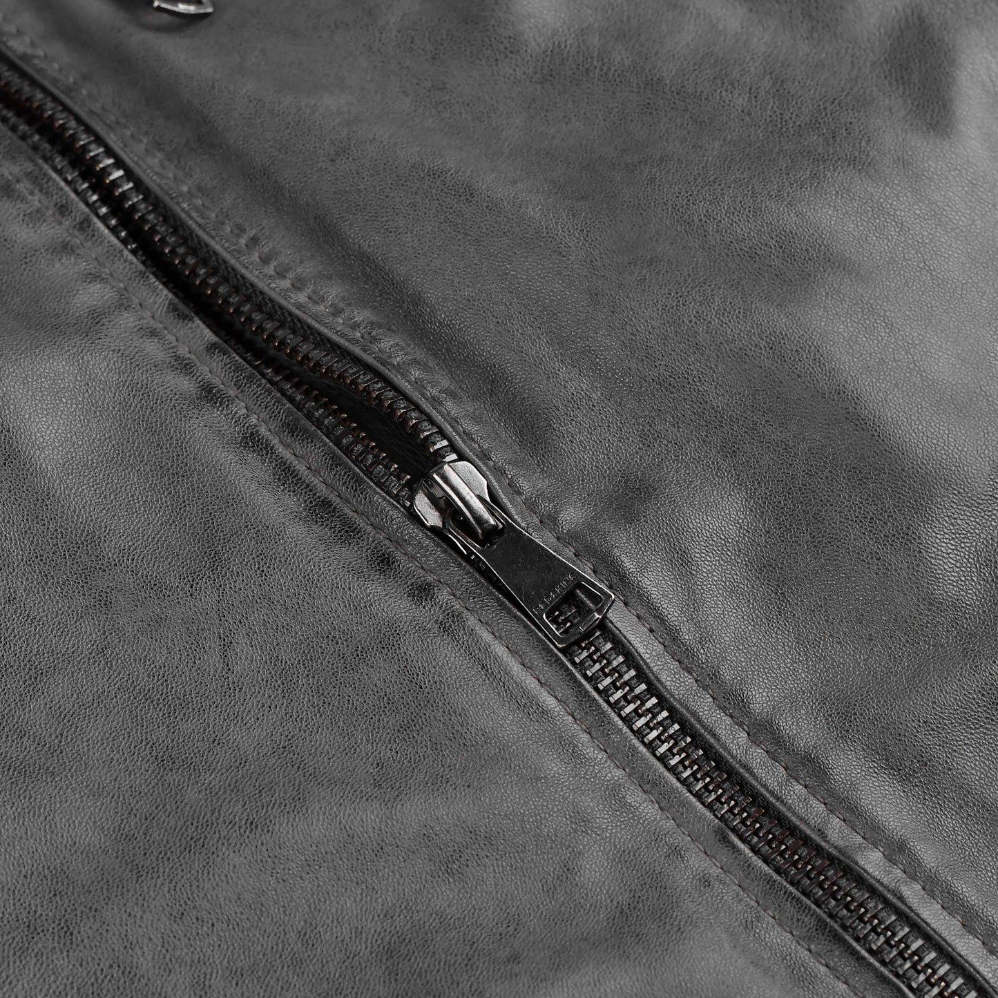 Grey Biker Leather Jacket For Mens