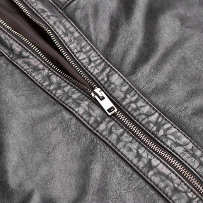 Vintage Black Leather Biker Jacket for Men